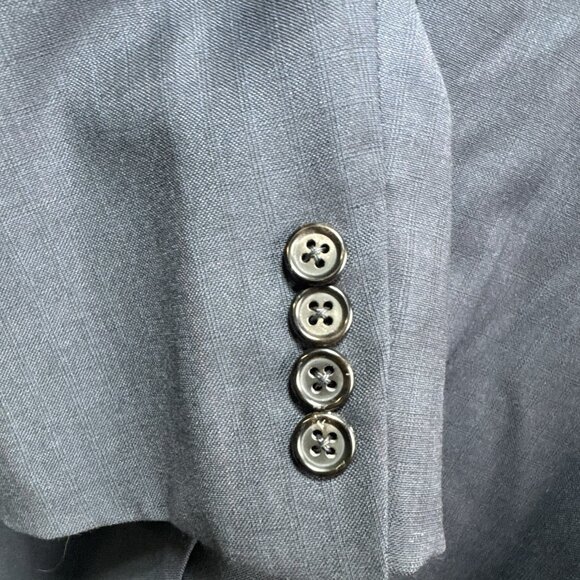 VTG Hickey Freeman By Nordstrom 2 Piece Suit Navy 100% Wool USA Union Made 46 R - Picture 5 of 16